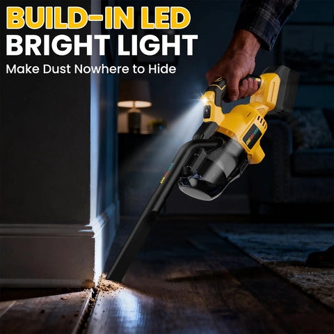 Straight Up Powerhouse Lightweight Cordless Handheld Vacuum delivering beast grade suction with built-in LED light for dust visibility.