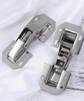 Six Pack 4 Inch Thickened Metal Cabinet Door Hinges for Kitchen and Home, Heavy Duty Steel Cupboard Hinges, displayed on a surface