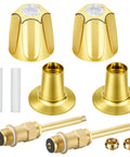Gold Bathtub Shower Trim Kit For Price Pfister Valve, 2 Piece Knob Replacement Set with stems, seats, and flanges