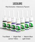 Pro All In One Tattoo Kit With Pen Style Tattoo Machine And Power Supply, 10 colorful ink bottles for professional use