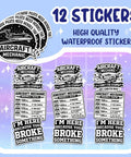 12 Piece Aircraft Mechanic Stickers Pack Dope Aviation Decals For Planes And Maintenance Techs, Toolbox, Laptops, Water Bottles