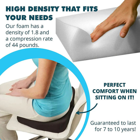 Beefy High Density Outdoor Couch Cushion Replacement For Patio Furniture 4x24x24 Square Foam Pad with density info and chair use.