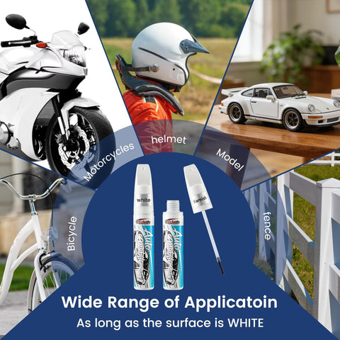 Two-Pack Car Touch Up Paint Pen With Clear Coat Pen Kit For White Cars, Waterproof And UV Resistant Scratch Repair on various surfaces
