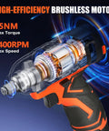 12V Cordless Drill Driver Kit With Three Eighths Inch Keyless Chuck Battery Drill Set With Two Speed Variable 43 Piece Drill Bit And Accessory Kit for Home DIY Projects showing high-efficiency brushless motor, 25Nm max torque, 1400RPM max speed.