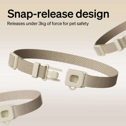 Brown RFID Collar Tag For Automatic Cat Feeder And Water Fountain With App Monitoring For Your Multi Cat Crew with snap-release design