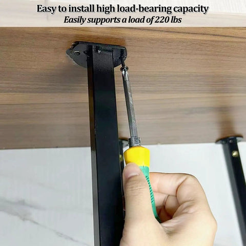 Installation of heavy duty beefed up microwave wall mount shelf bracket holds up to 220 lb with screwdriver