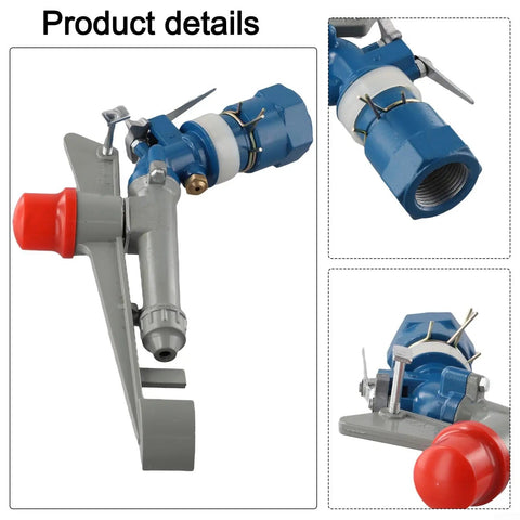 High Pressure 360 Degree Irrigation Sprinkler With One Inch Connection Delivers 35 To 40 Meter Radius For Large Lawn Crops Tea Coffee And Forage Fields Water Saving Zinc Alloy Durable Sprinkler System with close-up details