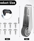 Set Of 4 Heavy Duty Gate Caster Wheels Replacement Smooth Rolling Recessed Trackers Upgrade Your Outdoor Gate With Rock Solid Rust Resistant Steel And Zero Hassle Screw Install, featuring size measurements and screws.