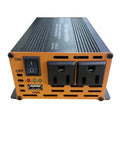 Rugged 500W Power Inverter With Dual AC Outlets And USB Port Converts DC 12V To 110V AC, rugged design, suitable for road trips.