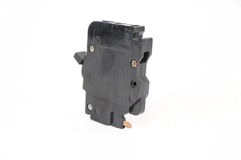 NC120 120/240V 20A 1 Pole Stab Lok Thin Circuit Breaker NC020 Replacement with black handle, side view.