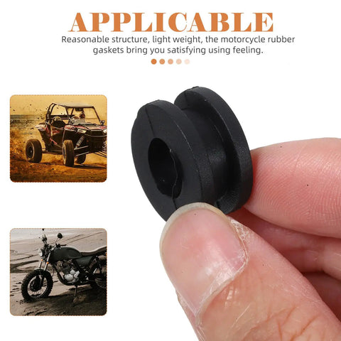 10 Pack Rubber Grommet Kit For Motorcycle Side Covers And Fairings Durable Black Rubber Easy Install Lightweight Replacement Parts For Ride Ready Performance And Daily Motorcycle Maintenance close-up in hand