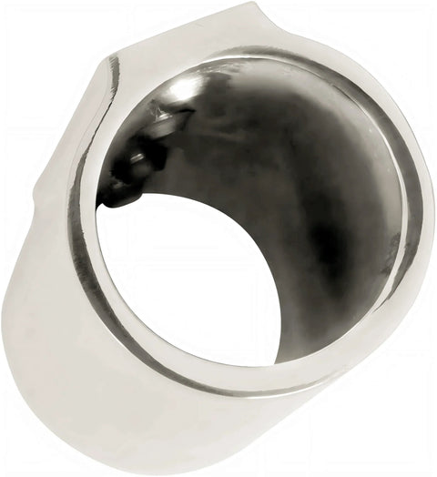 Front view of stainless steel marine straight pipe fitting connector, 316, 25mm (1”).