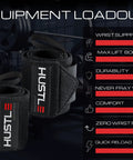 Weightlifting Wrist Wraps For Heavier Lifts 18 Inch And 12 Inch Premium Wrist Support Straps shown with equipment loadout details
