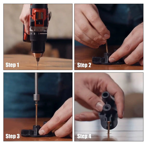No More Squeaks Floor Repair Kit With 50 Screws For Wood Floors, DIY steps using drill and depth guide