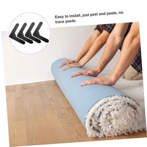 Applying 8 Pcs Slip Rug Tape Fixing Stickers For Hardwood Floors Tiles And Rugs No Slip Adhesive Floor Stickers