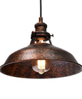 Industrial Barn Pendant Light Farmhouse Hanging Fixture 10.6 Inch Vintage Ceiling Lamp with adjustable cord and upward light emission