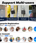 Beefy Biometric Fingerprint Padlock With Bluetooth App Control on lockers and gates for multi-user access