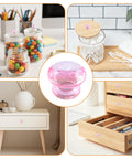 Mini Acrylic Pull Knobs 24 Pack Diamond Shaped Self Stick No Drilling Pink DIY Friendly Decorative Handles For Closet Dresser Boxes Gift Cases And Small Furniture Crystal Clear Hardware on furniture and jars