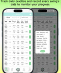 Portable Golf Launch Monitor And Home Simulator For Swing Analysis display on smartphone showing swing data