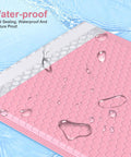 Water droplets on 8x10 Light Pink Bubble Mailers Padded Envelopes Self Sealing Shipping Bags 25 Pack, water and tear resistant.