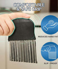 Segaixlj stainless steel crinkle cutter with non-slip handle, front view for large fries and vegetables
