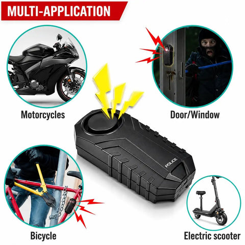 Super Loud 113dB Bike Alarm With Remote Wireless Anti Theft Vibration Sensor Waterproof Security System For Motorcycle E Bike Scooter And Trike Perfect For City Commuters Students And Riders Who Need Quick Theft Deterrence