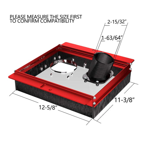 Dust Collection Shroud For Slab Flattening Router Sled With Two And Fifteen Thirty Second Inch Dust Collector Interface Fits Most Routers