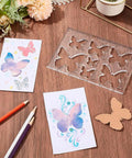Smooth Operator Acrylic Router Template Set With Killer Butterfly Stencil For Precision Woodworking Projects on a wooden table.