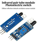 20 Piece Dope IR Infrared Obstacle Avoidance Sensor Module Kit with 3 Wire Reflective Photoelectric Sensor; close-up of modules