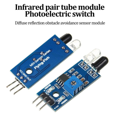20 Piece Dope IR Infrared Obstacle Avoidance Sensor Module Kit with 3 Wire Reflective Photoelectric Sensor; close-up of modules