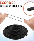 Hands stretching 50 Pcs Cassette Recorder Rubber Belts Repair Kit 1mm Wide Fits 40 To 135mm Mix Flat Belts For DVD CD LD VCR