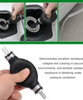 Built Tough Fuel Line Hand Primer Bulb That Pumps Smooth On Gas Or Diesel Engines 8mm X 516 Inch held near fuel tank.