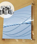 Beefy 1 Inch Stainless Steel Standoff Screws 4 Pack Rock Solid Wall Mount Spacers For Glass Acrylic Frames shown with mounted photo.