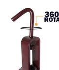 Close-up of the J hook on a Light Duty Lever Binder With J Hook For Tie Down And Cargo Control, 375 Lbs Working Load Limit, maroon finish.