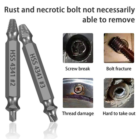 Heavy Duty 5 Piece HSS Screw Extractor Set For Damaged Stripped Screws And Bolts 0 To 4 Sizes With Handy Storage Case shown