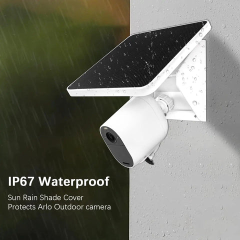 4W Solar Panel Charging Mount Fits Essential 2K Essential XL Essential Spotlight Pro 6 XL Pro 4 Pro 5S 2K Ultra 2 Ultra Cameras IP67 Weatherproof on wall in rain