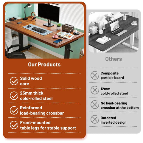 Forty Seven Inch Manual Standing Desk Heavy Duty Casters With Integrated Fast Charging Hub Usb Power Port Sweet Mobile Workspace Setup That Totally Hits Different Vibe features solid wood top and cold-rolled steel legs.
