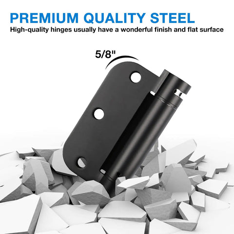 Image of Self Closing Door Hinges 3.5 Inch Satin Brushed Nickel Heavy Duty Spring Hinge Auto Closer with quality steel text