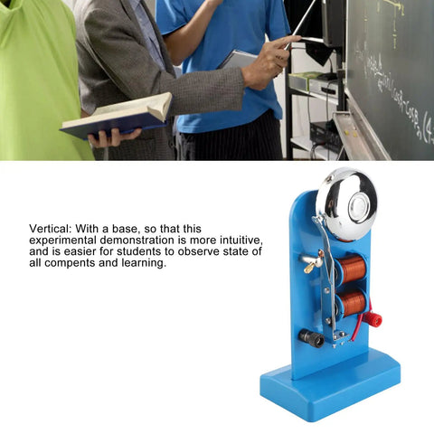 Vertical Hands On Electrical Bell Physics Kit For Magnetic Field Demonstrations In High School Classrooms with base and bell.