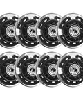 8 Pack 76mm Inline Skate Wheels With Bearings For Indoor And Outdoor Replacement, High Performance 82A Polyurethane, Black