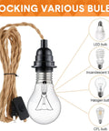 Dope 4 Pack Pendant Light Cord Kit With 15Ft Plug In Switch Easy Install Industrial Vintage E26 E27 Socket for various bulbs