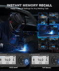Pro Grade Auto Darkening Welding Helmet With Smart Auto Shade System Extra Large 4.6 By 3.2 Inch Viewing Screen in use