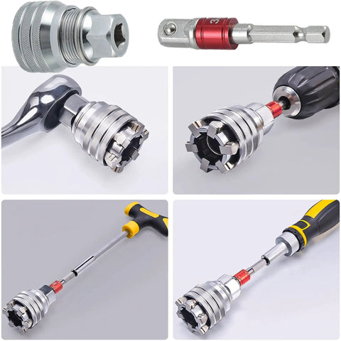 Heavy Hitter Adjustable Universal Socket Wrench Clamps Onto Stripped Rounded Nuts From Three Eighths To Three Quarters Inch Super Tight Grip garage essential tools.