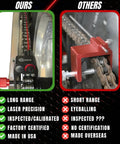 Comparison of Gearhead Grade Chain and Sprocket Alignment Tool with laser precision vs a non-laser alignment tool.