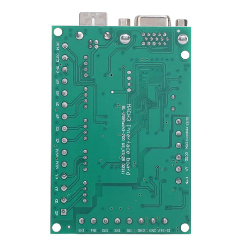 Back view of 5 Axis CNC Control Board USB Motion Controller With Optical Isolation showing circuit layout and input connections