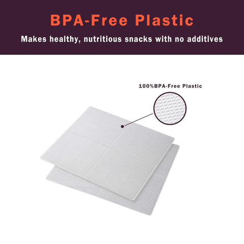 BPA-Free Plastic trays for Top Shelf Food Dehydrator With Six Stainless Steel Trays, durable for healthy snacks.