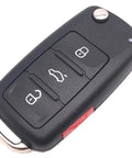 3 Plus 1 Panic Folding Flip Keyless Entry Remote Key Fob Cover Shell Case For Volkswagen VW Golf GTI Jetta Eos Premium 4 Button