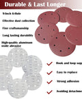 Pro Grade 9 Inch Drywall Sanding Discs Set Bulk Pack with Hook and Loop Backing Six Hole 50 Discs Include 60 80 120 150 and 240 Grits