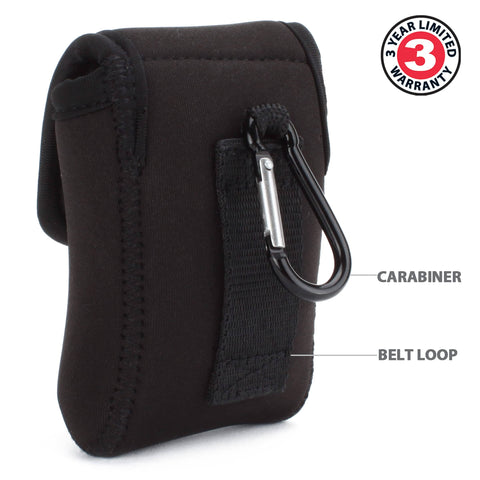 Back view of Grab And Go Coin Pouch With Belt Clip And Carabiner For Easy Access Mini Wallet showing carabiner and belt loop
