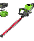 80V Brushless Hedge Trimmer With 26 Inch Dual Action Blades Long Reach Yard Tool Includes 2Ah Battery And 2A Charger Gas Free Quiet Yet Powerful For Fast Hedge Trimming